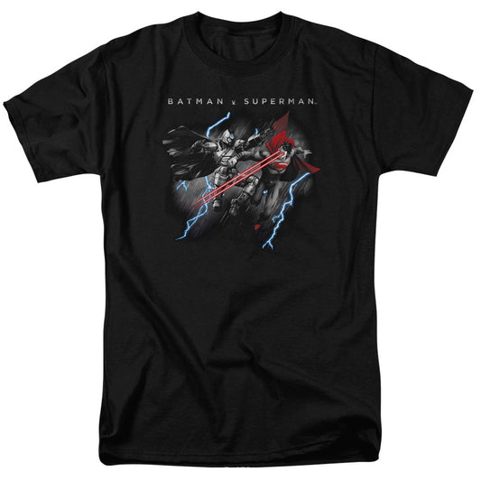 Batman V Superman Lightning Fight Mens T Shirt Black Officially Licensed