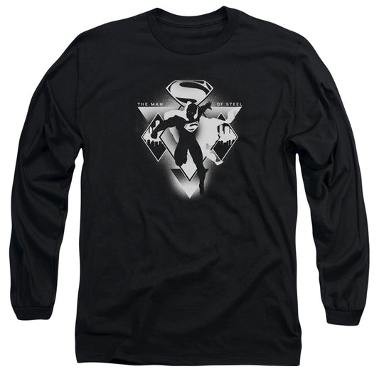 Batman V Superman Triple Diamond Mens Long Sleeve Shirt Black Officially Licensed