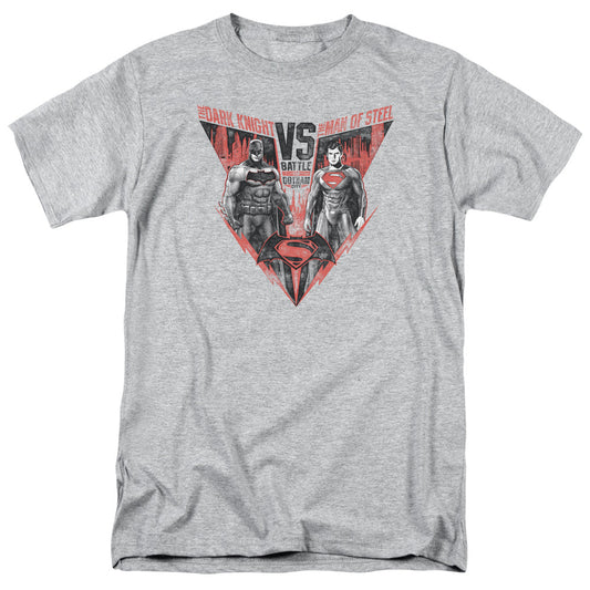 Batman V Superman Batlle For Gotham Mens T Shirt Athletic Heather Officially Licensed