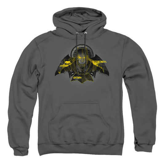 Batman V Superman Batman Tech Mens Hoodie Charcoal Officially Licensed