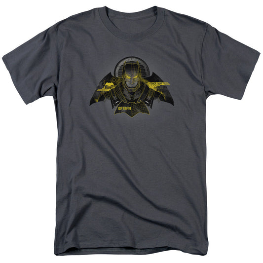 Batman V Superman Batman Tech Mens T Shirt Charcoal Officially Licensed