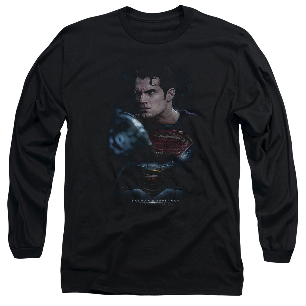 Batman V Superman Super Angry Mens Long Sleeve Shirt Black Officially Licensed