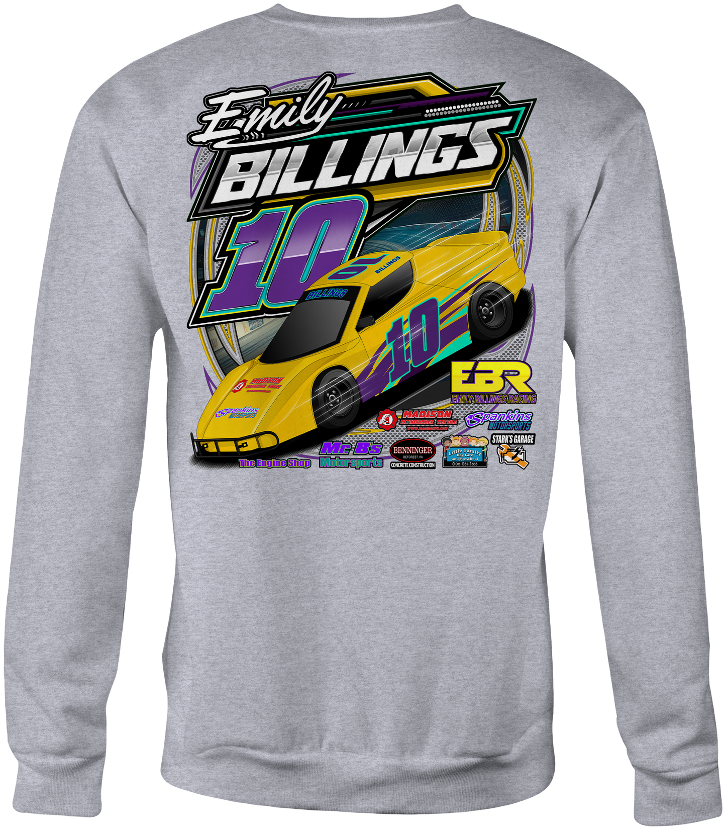 Emily Billings Racing Crewneck Sweatshirts