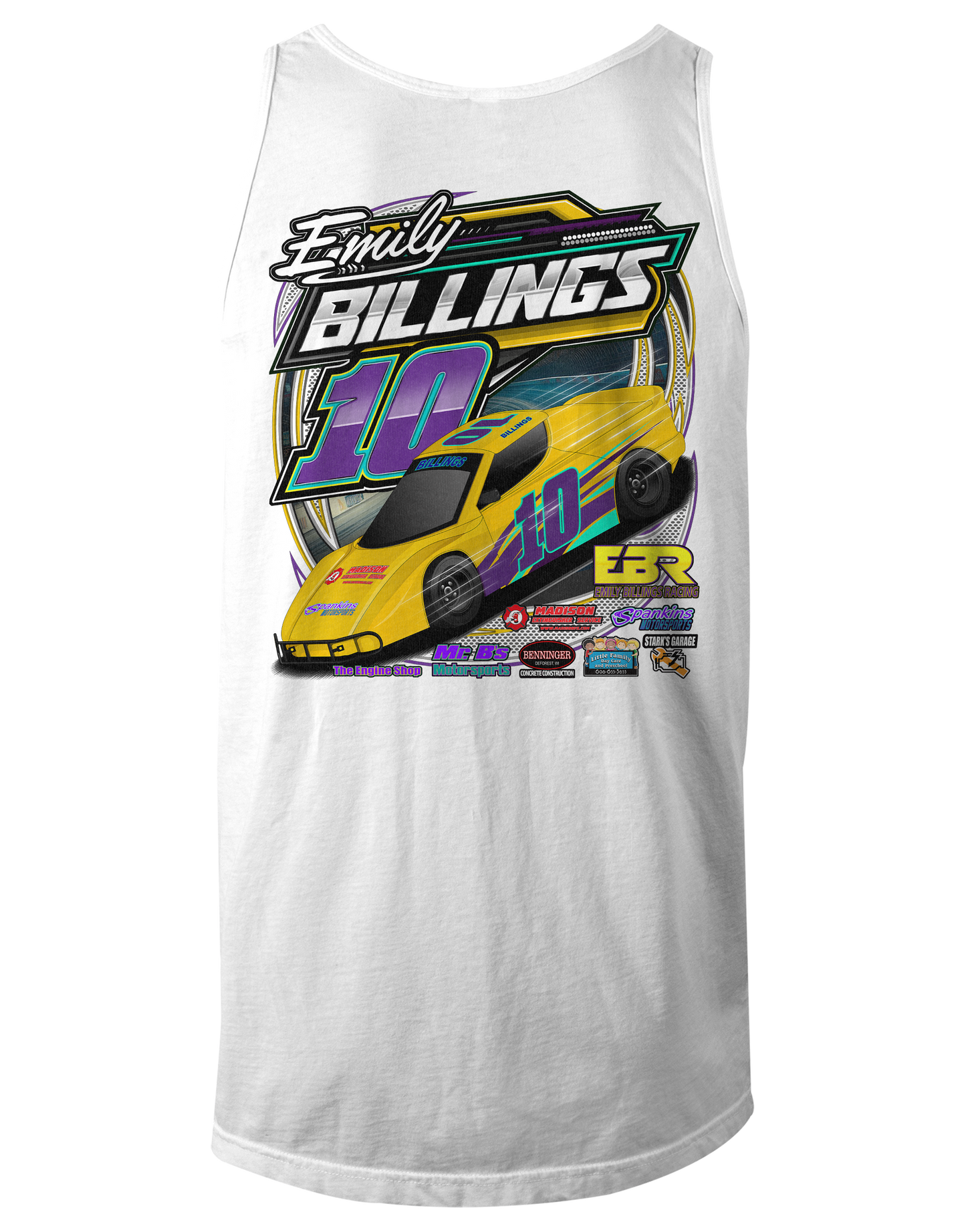 Emily Billings Racing Tank Tops