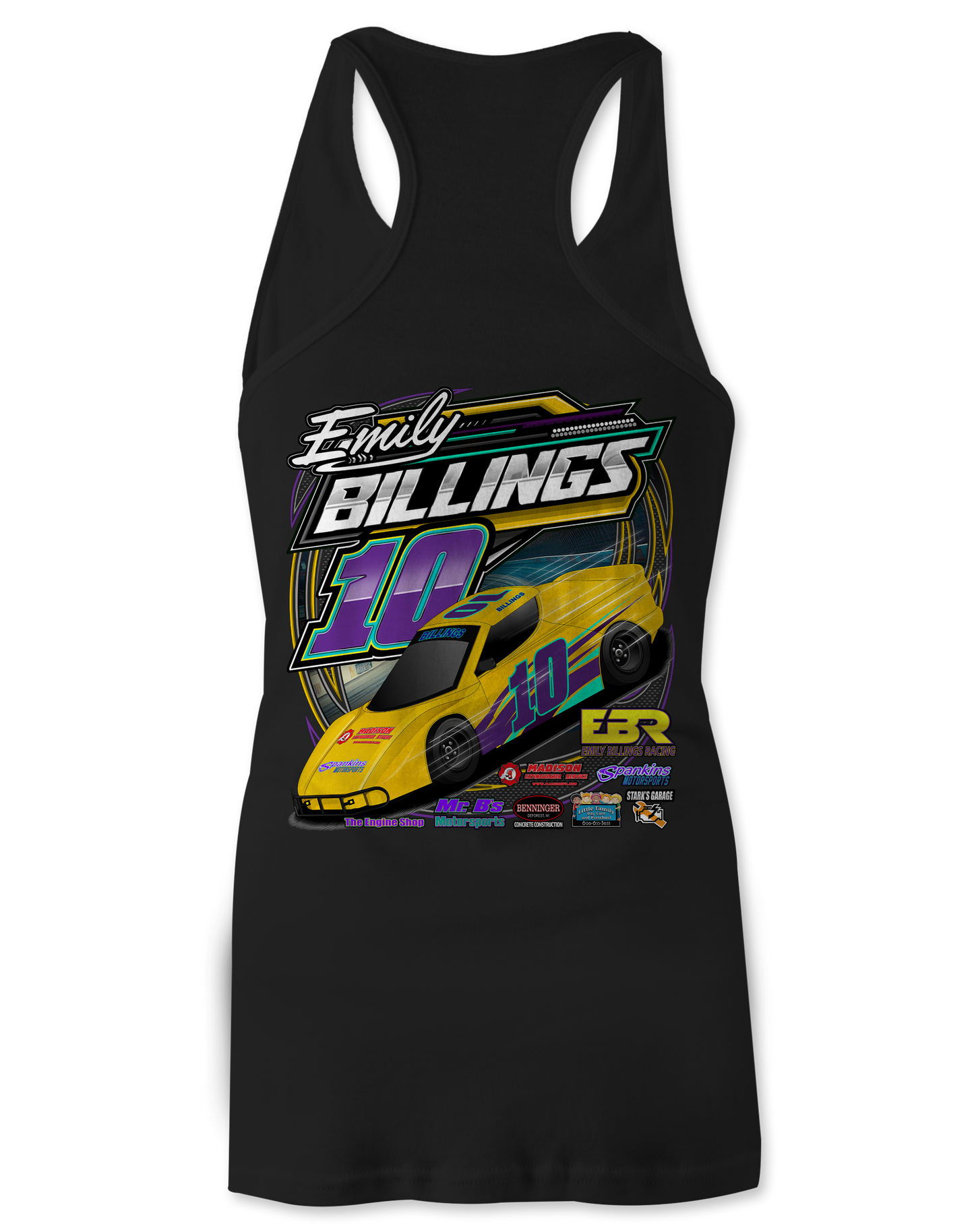 Emily Billings Racing Tank Tops