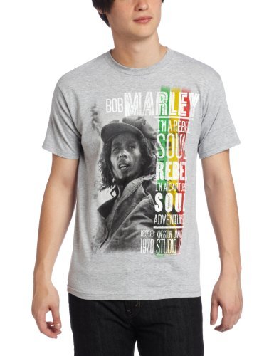 Bob Marley Marley Short Sleeve Soul Rebel T-Shirt [T-Shirt] - Rock Band Apparel