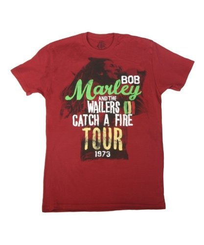 Bob Marley Zion Rootswear Bob Marley Caf Tour Red M [T-Shirt] - Rock Band Apparel