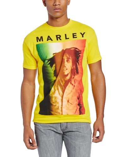 Bob Marley Zion Rootswear Men'S Bob Marley Original T-Shirt, Yellow, Medium [T-Shirt] - Rock Band Apparel