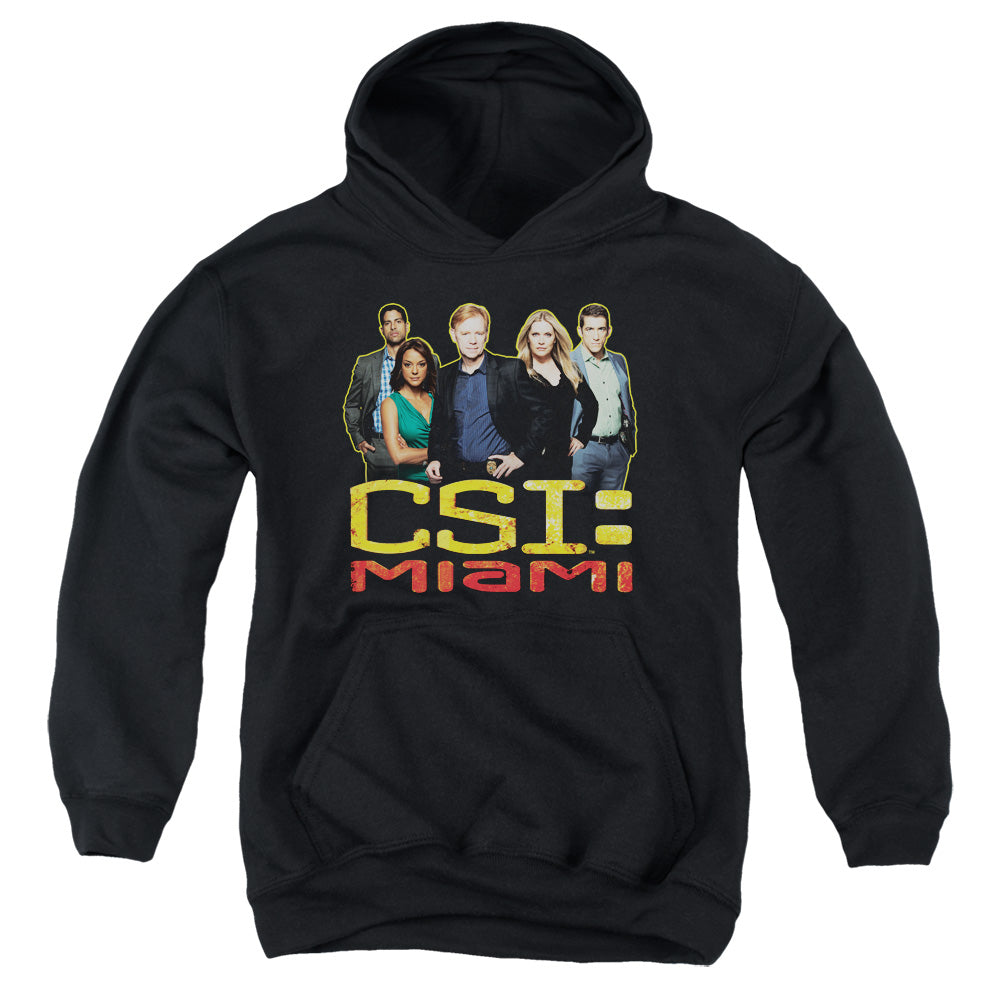 Csi Miami the Cast in Black Kids Youth Hoodie Black Officially Licensed
