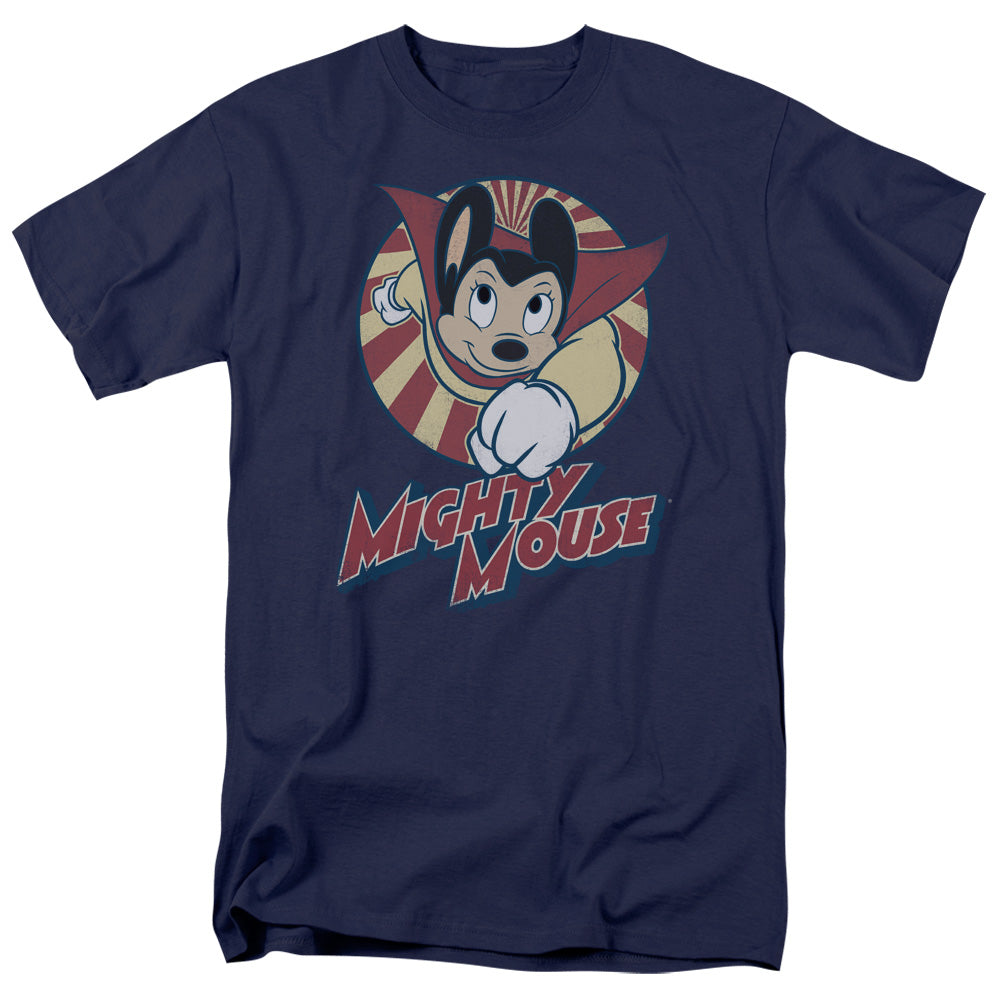 Mighty Mouse the One the Only Mens T Shirt Navy Blue Officially Licensed