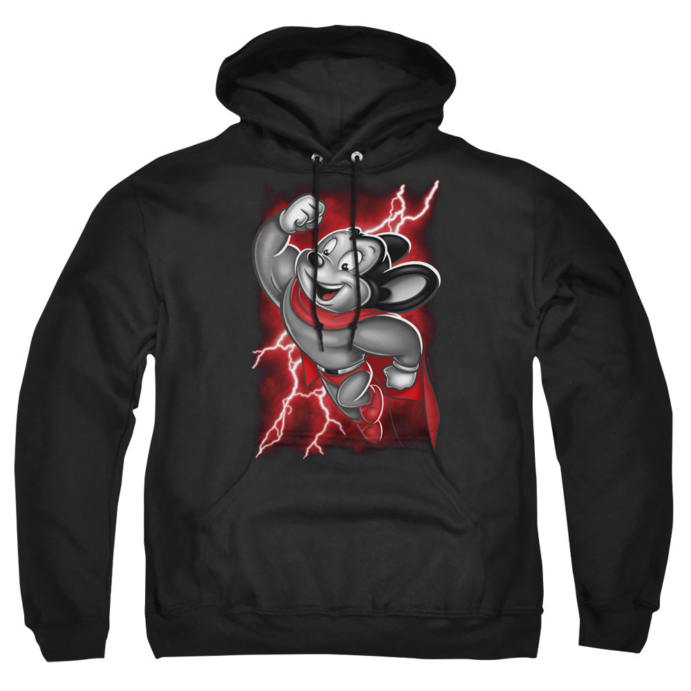 Mighty Mouse Mighty Storm Mens Hoodie Black Officially Licensed