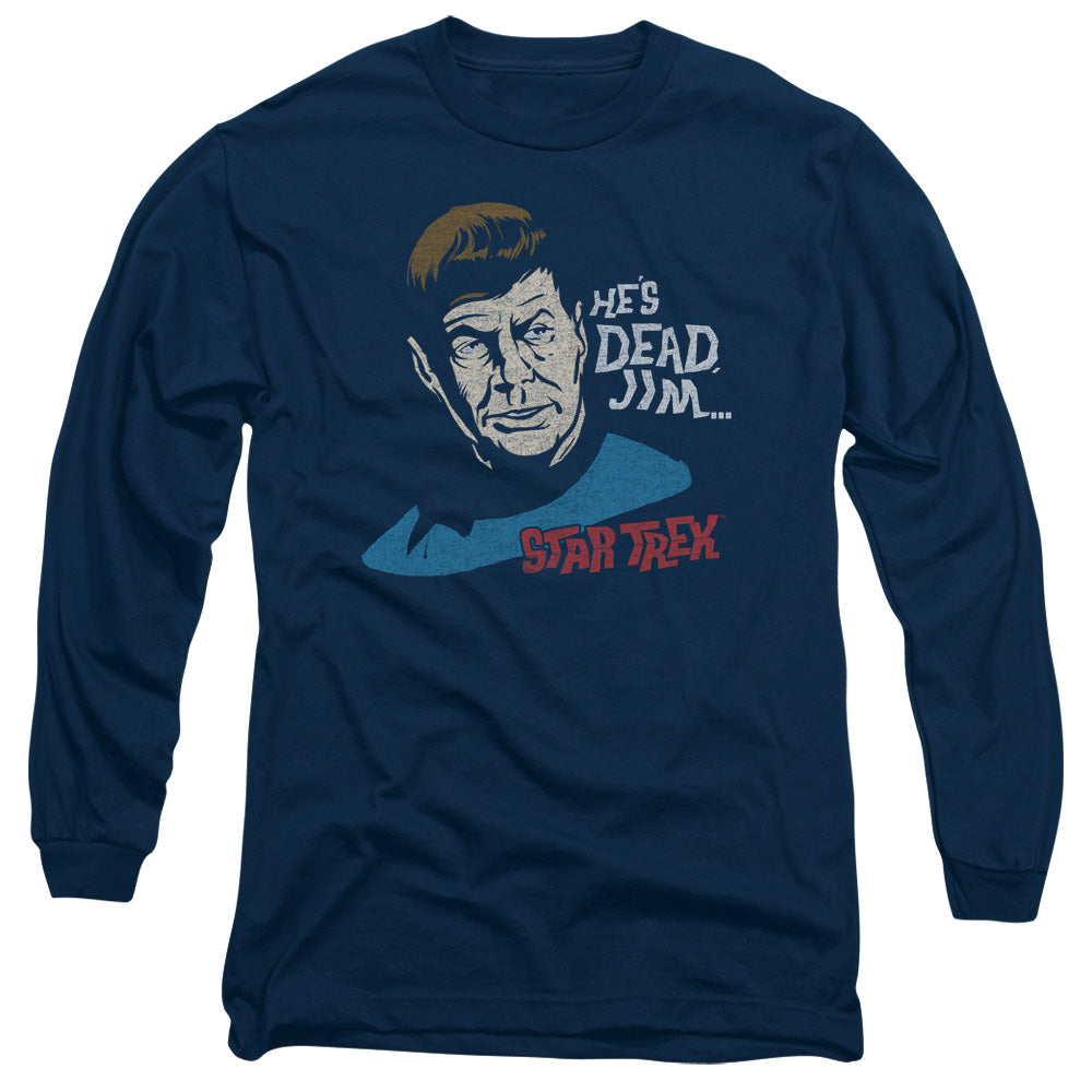 Star Trek Hes Dead Jim Mens Long Sleeve Shirt Navy Officially Licensed Officially Licensed