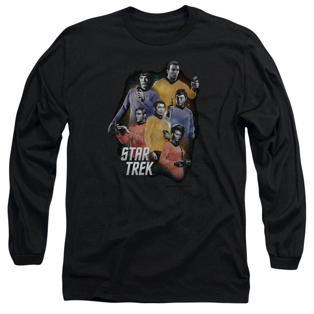 Star Trek Galaxy Glow Mens Long Sleeve Shirt Black Officially Licensed Officially Licensed