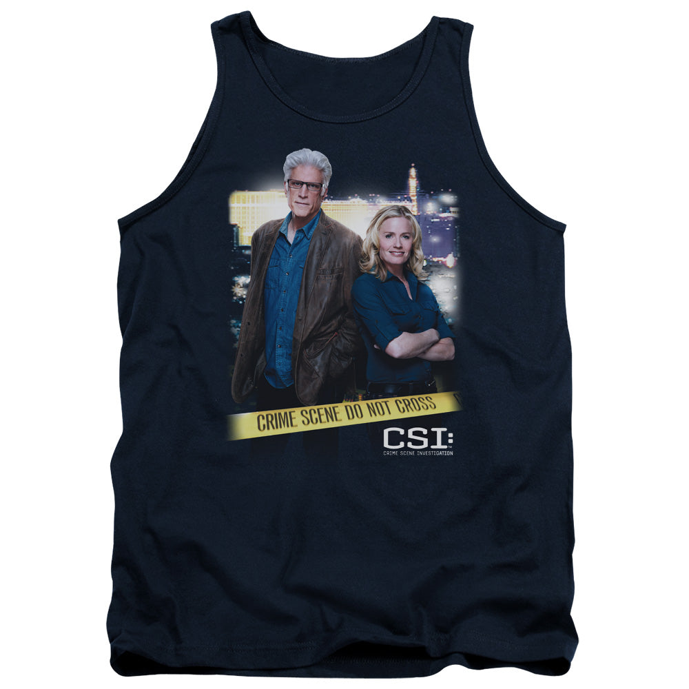 Csi Do Not Cross Mens Tank Top Shirt Navy Officially Licensed