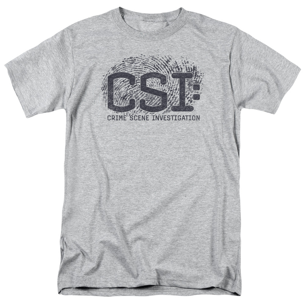 Csi Distressed Logo Mens T Shirt Athletic Heather Officially Licensed