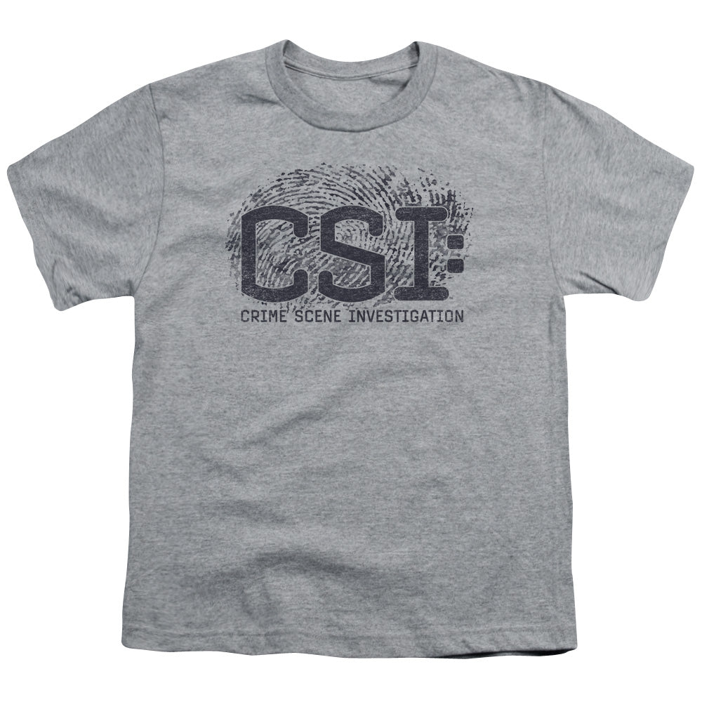 Csi Distressed Logo Kids Youth T Shirt Athletic Heather Officially Licensed