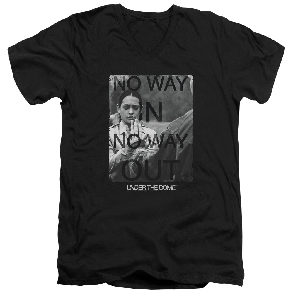 Under the Dome Trapped Mens Slim Fit V-Neck T Shirt Black Officially Licensed