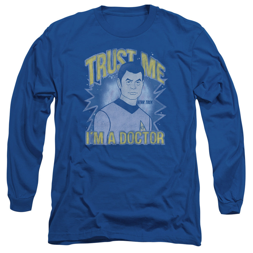 Star Trek Doctor Mens Long Sleeve Shirt Royal Officially Licensed