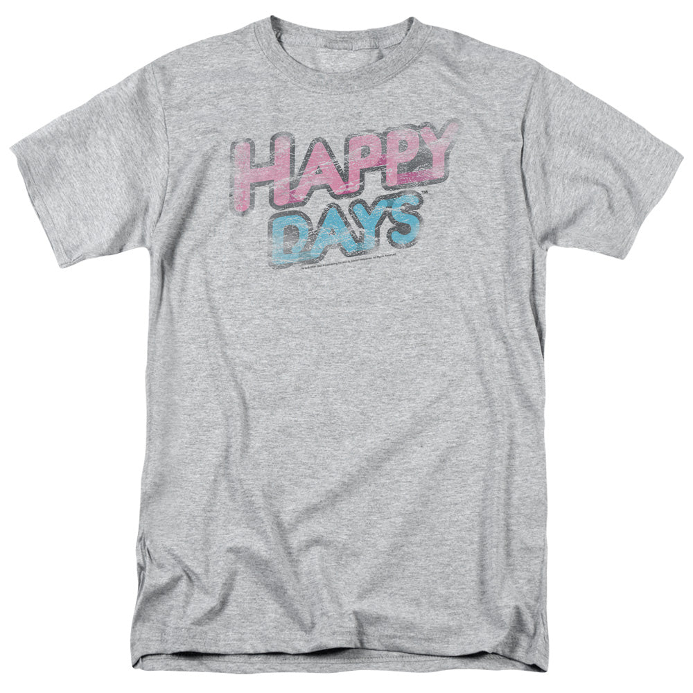 Happy Days Distressed Mens T Shirt Athletic Heather Officially Licensed