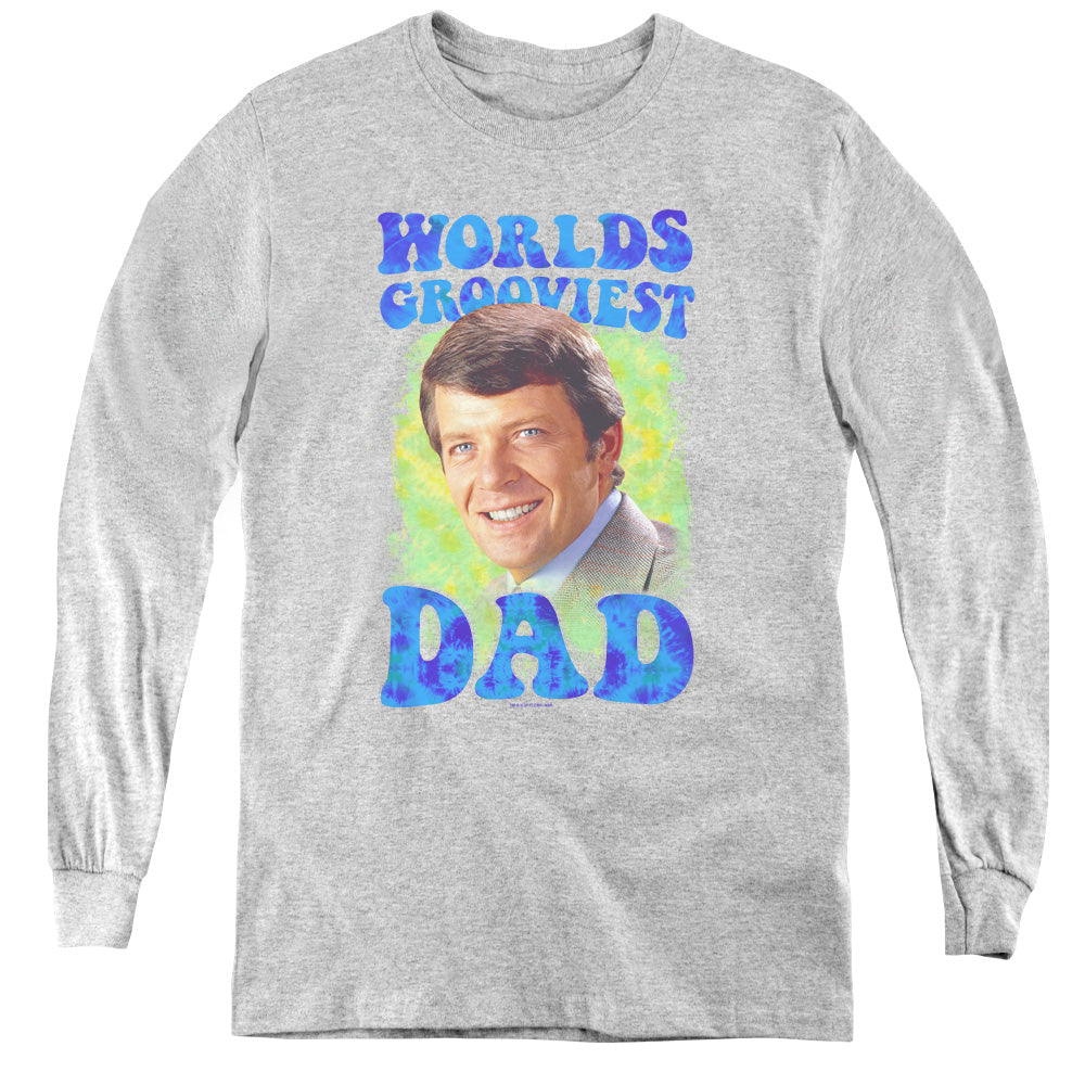 Brady Bunch Worlds Grooviest Long Sleeve Kids Youth T Shirt Athletic Heather Officially Licensed