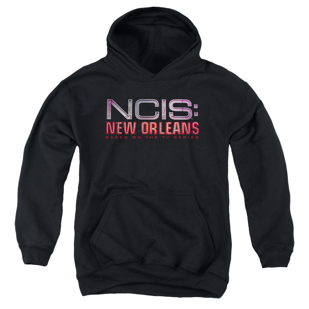 Ncis:new Orleans Neon Sign Kids Youth Hoodie Black Officially Licensed