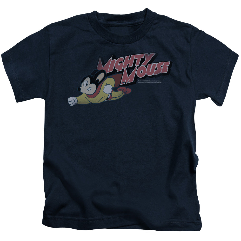 Mighty Mouse Mighty Retro Juvenile Kids Youth T Shirt Navy Officially Licensed