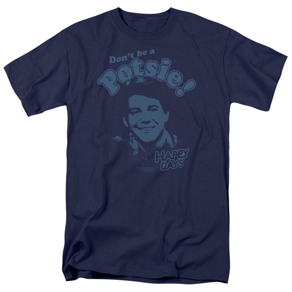 Happy Days Dont Be A Potsy Mens T Shirt Navy Officially Licensed