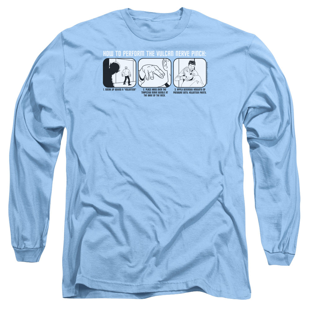 St:Original Vulcan Nerve Pinch Mens Long Sleeve Shirt Carolina Blue Officially Licensed Officially Licensed