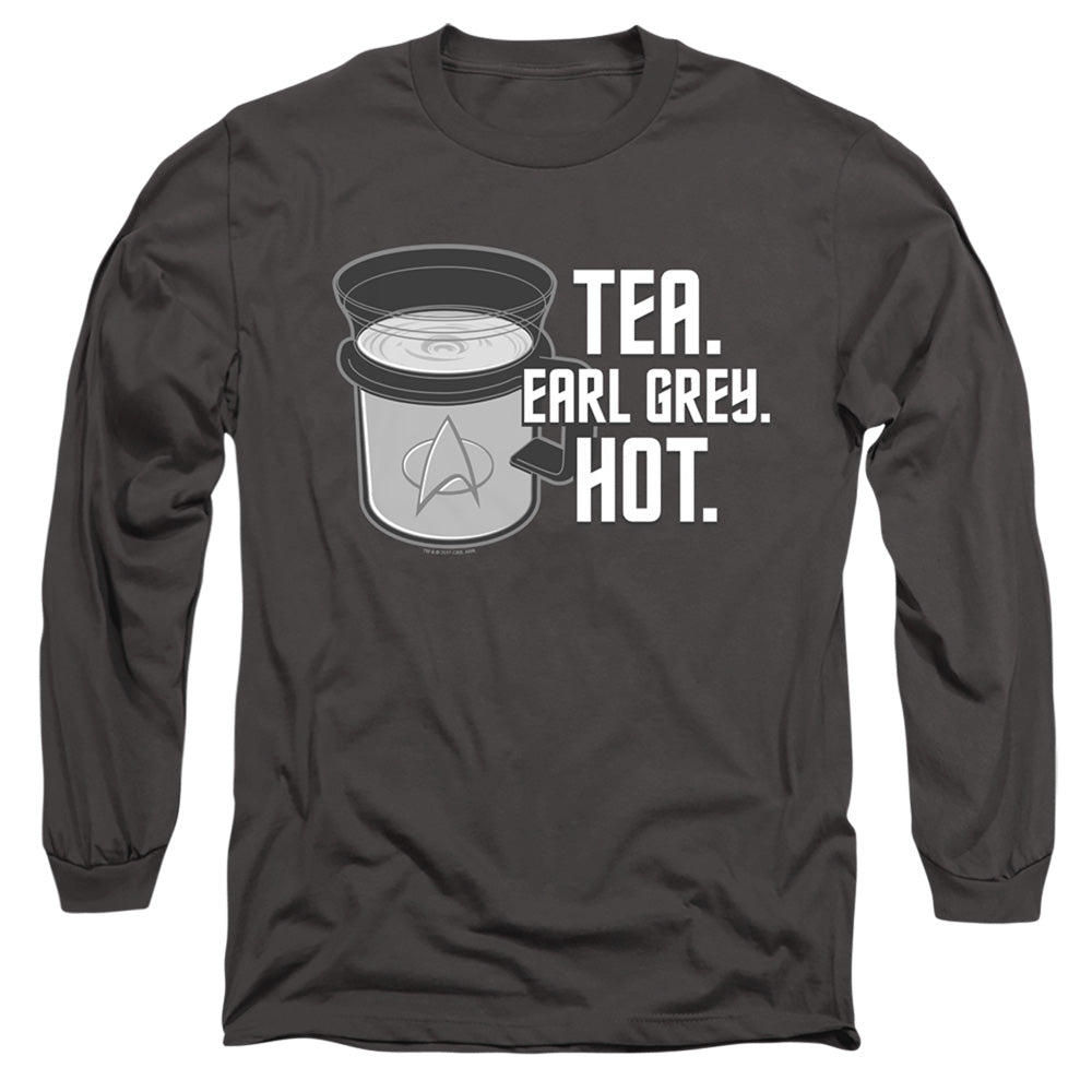 Star Trek Earl Grey Mens Long Sleeve Shirt Charcoal Officially Licensed Officially Licensed