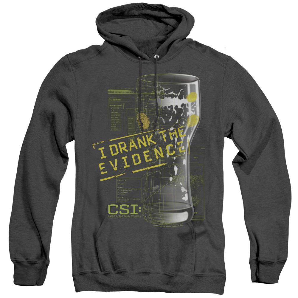 Csi I Drank The Evidence Heather Mens Hoodie Black Officially Licensed