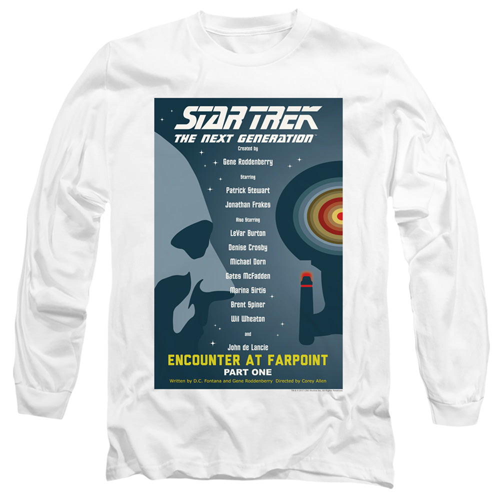 Star Trek Tng Season 1 Episode 1 Mens Long Sleeve Shirt White Officially Licensed Officially Licensed