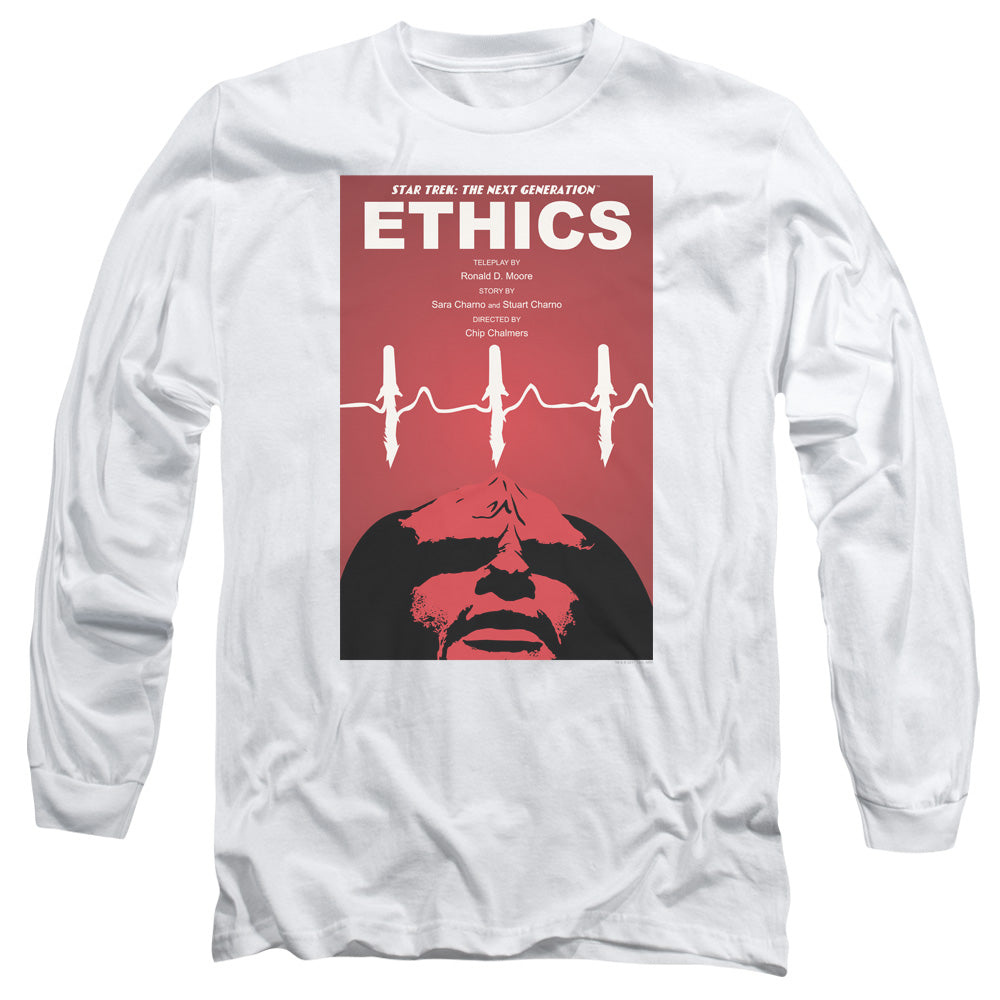 Star Trek Tng Season 5 Episode 16 Mens Long Sleeve Shirt White Officially Licensed Officially Licensed