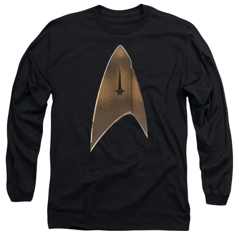 Star Trek Discovery Command Shield Mens Long Sleeve Shirt Black Officially Licensed Officially Licensed