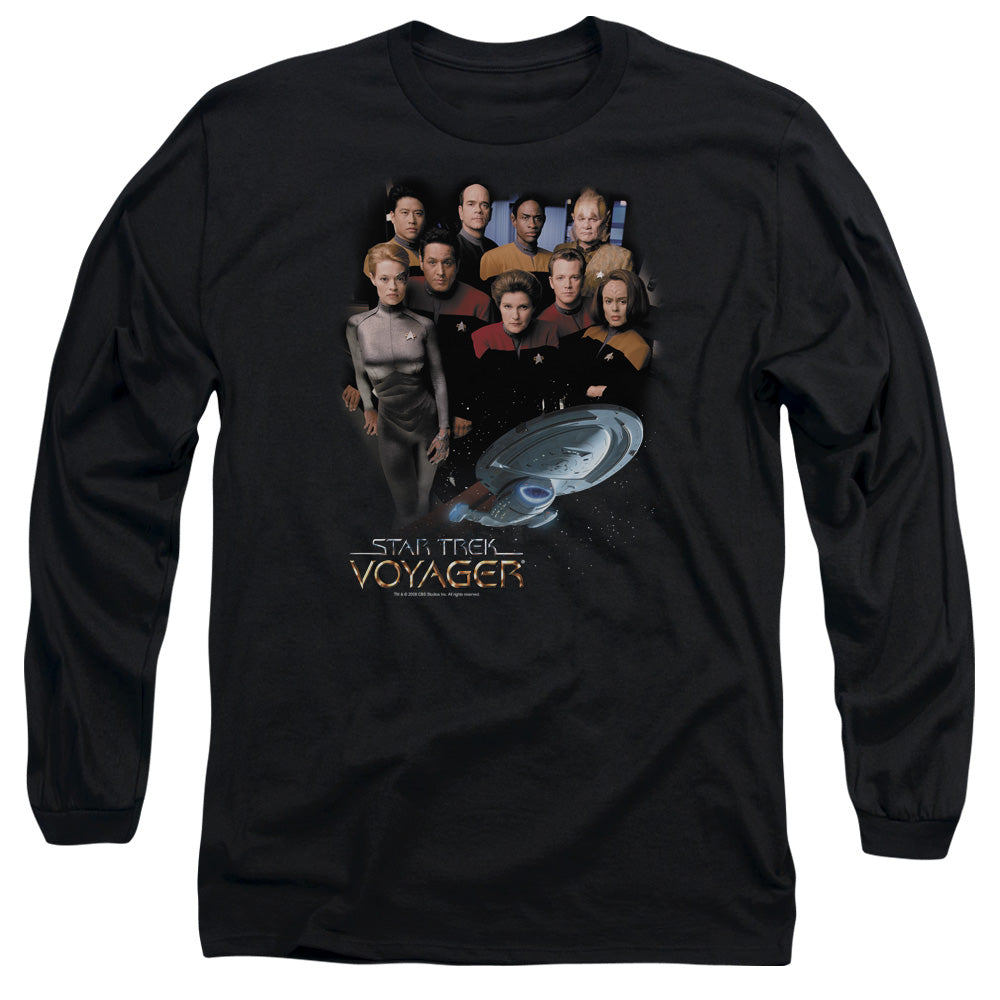 Star Trek Voyager Crew Mens Long Sleeve Shirt Black Officially Licensed