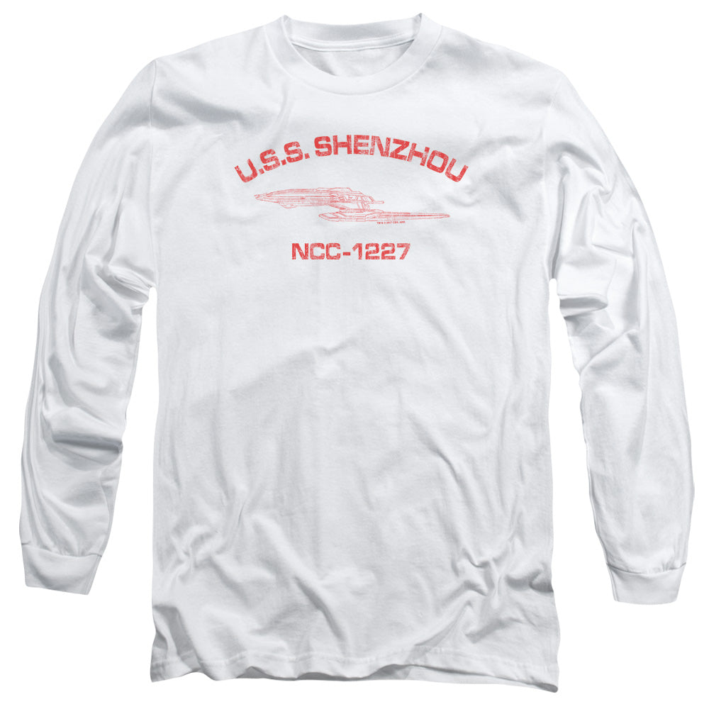 Star Trek Shenzhou Athletic Mens Long Sleeve Shirt White Officially Licensed Officially Licensed