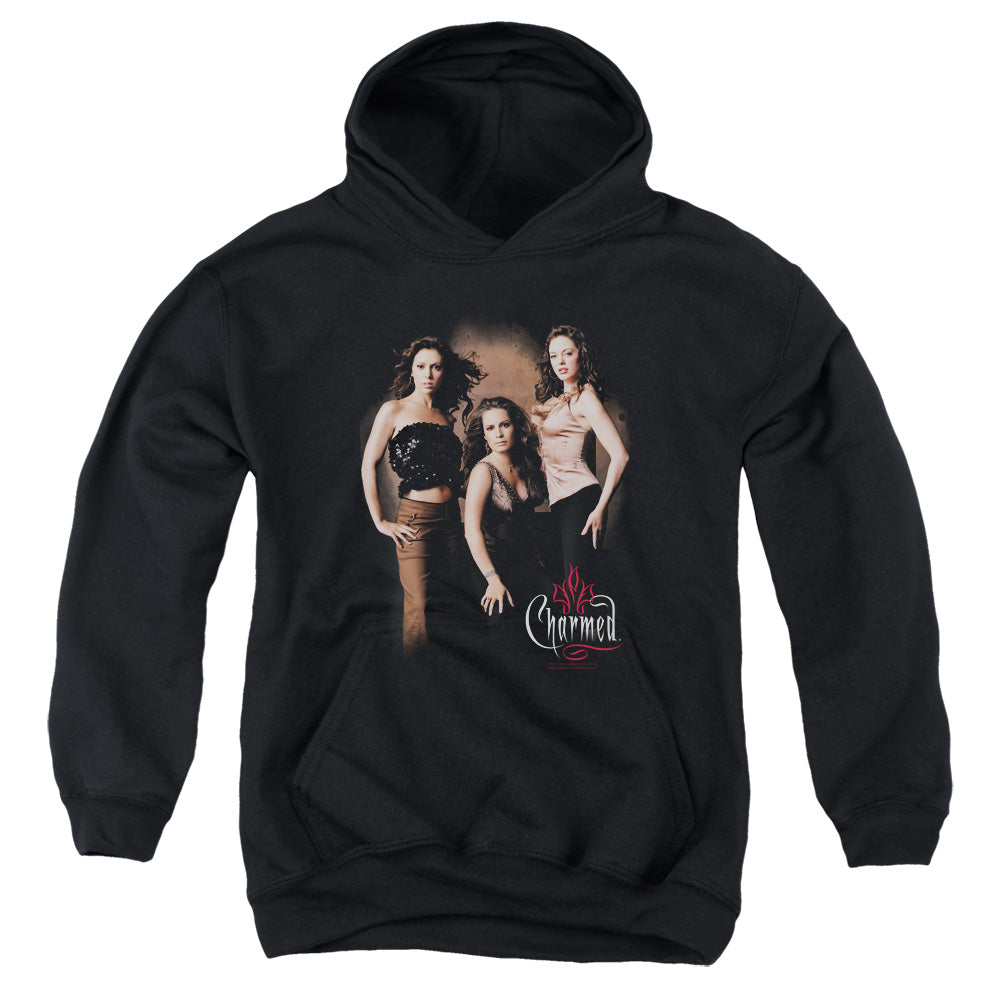 Charmed Three Hot Witches Kids Youth Hoodie Black Officially Licensed