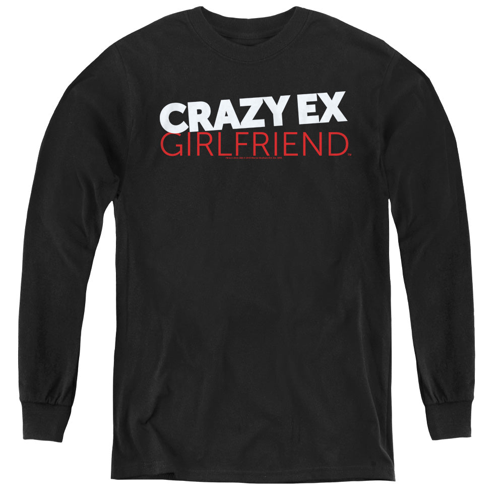 Crazy Ex Girlfriend Crazy Logo Long Sleeve Kids Youth T Shirt Black Officially Licensed