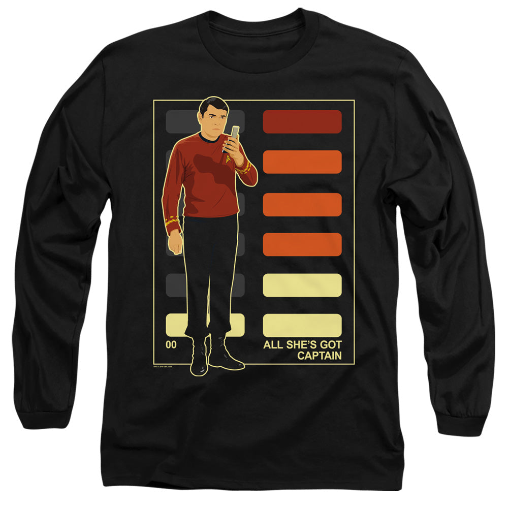 Star Trek All Shes Got Captain Mens Long Sleeve Shirt Black Officially Licensed Officially Licensed