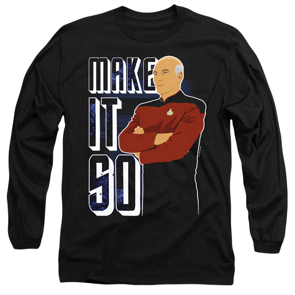 Star Trek The Next Generation Make It So Mens Long Sleeve Shirt Black Officially Licensed Officially Licensed