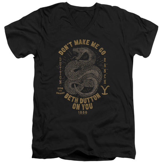 Yellowstone Beth Dutton Mens Slim Fit V-Neck T Shirt Black Officially Licensed