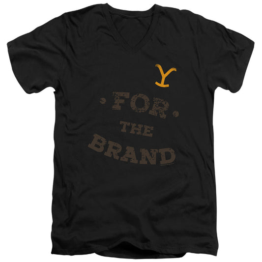 Yellowstone For The Brand Mens Slim Fit V-Neck T Shirt Black Officially Licensed