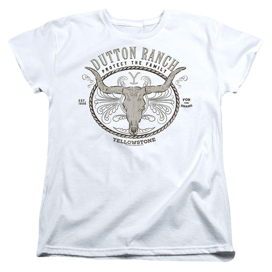Yellowstone Dutton Ranch Womens T Shirt White Officially Licensed
