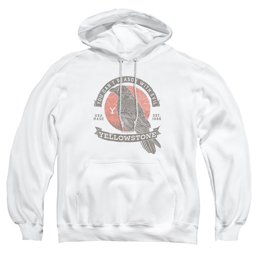 Yellowstone Evil Bird Mens Hoodie White