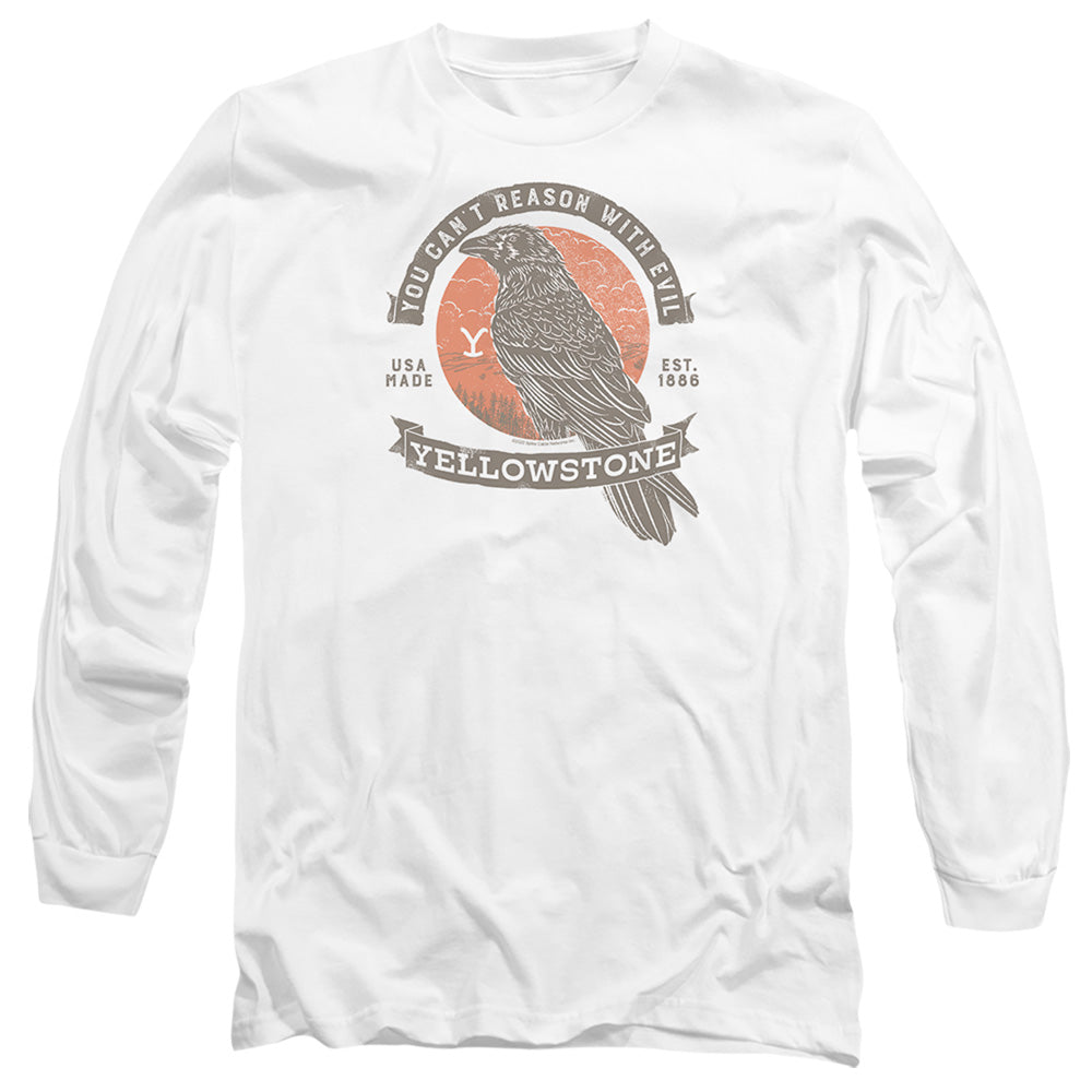 Yellowstone Evil Bird Mens Long Sleeve Shirt White Officially Licensed
