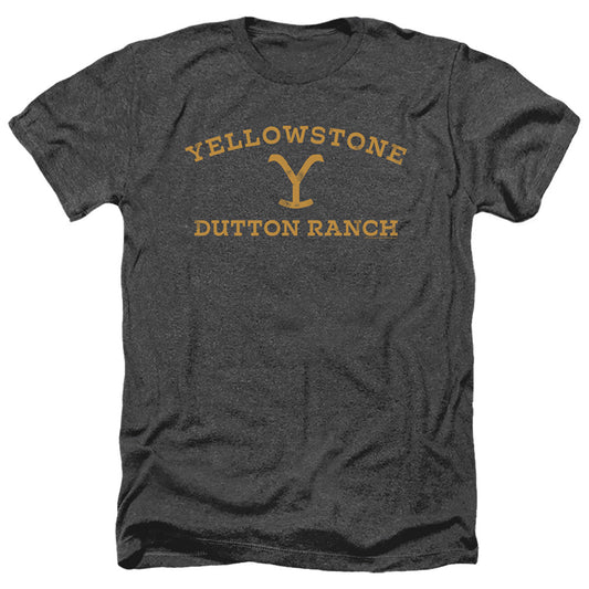 Yellowstone Arched Logo Heather Mens T Shirt Black Officially Licensed