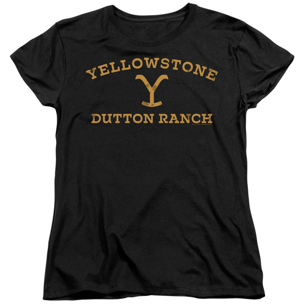 Yellowstone Arched Logo Womens T Shirt Black Officially Licensed