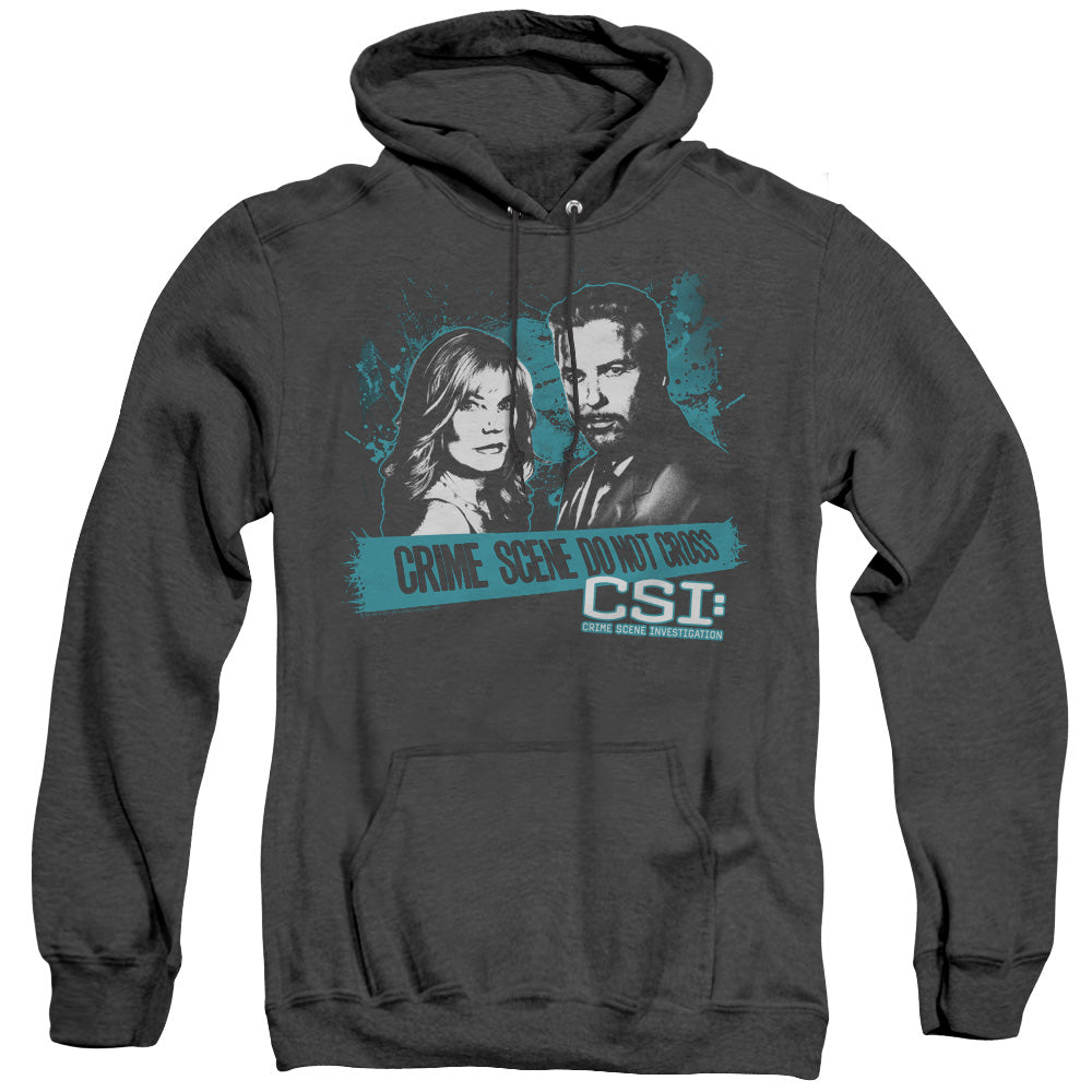 Csi Cross The Line Heather Mens Hoodie Black Officially Licensed