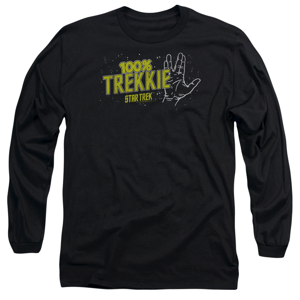 Star Trek Trekkie Mens Long Sleeve Shirt Black Officially Licensed