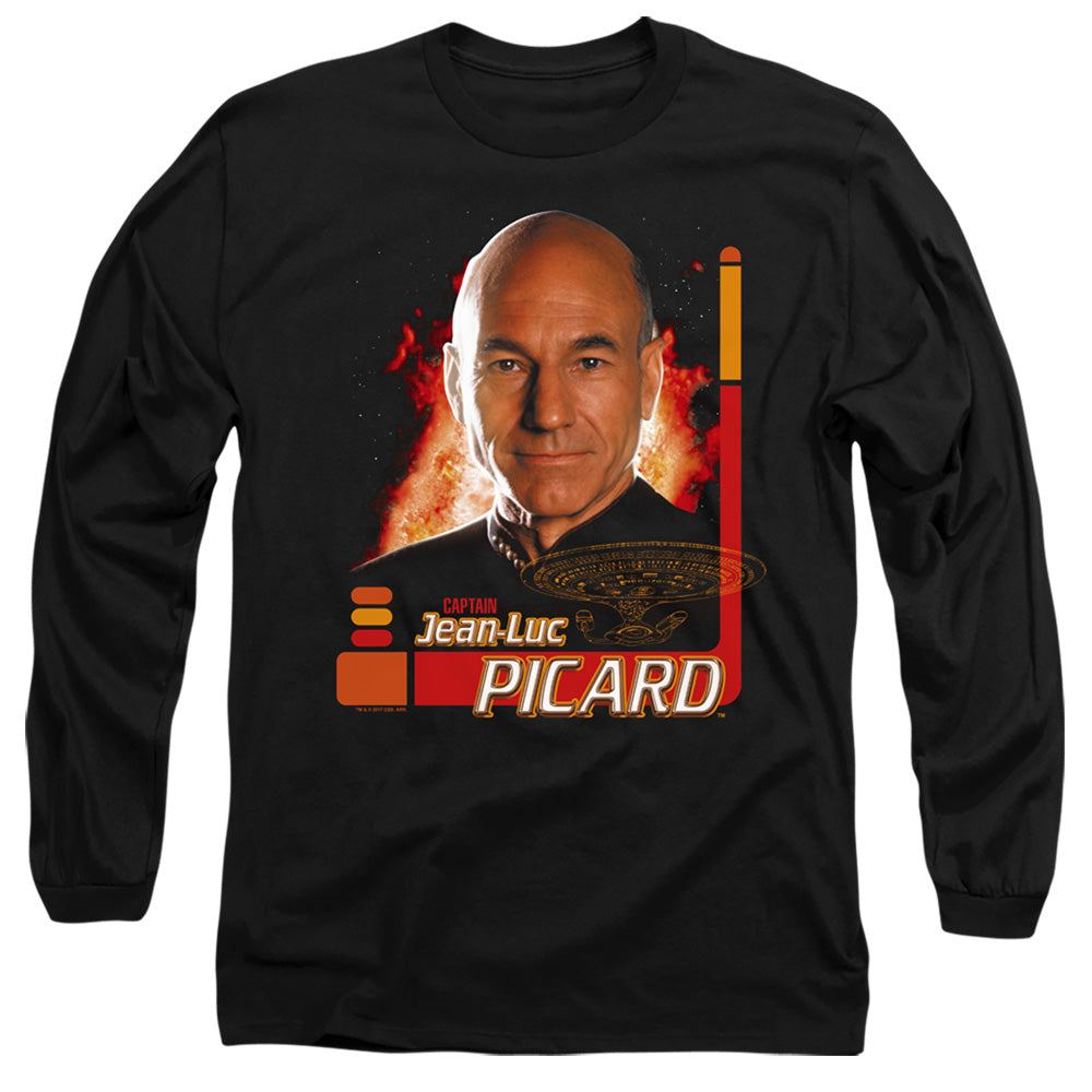 Star Trek Captain Picard Mens Long Sleeve Shirt Black Officially Licensed Officially Licensed