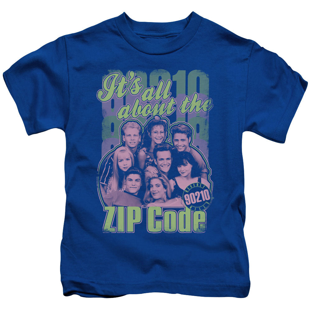 90210 Zip Code Juvenile Kids Youth T Shirt Royal Blue Officially Licensed